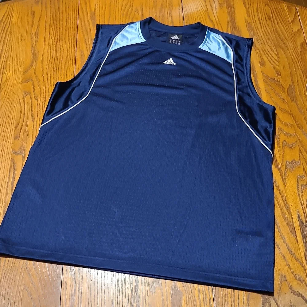 Adidas Navy Blue Sleeveless Athletic Shirt - Men's Large